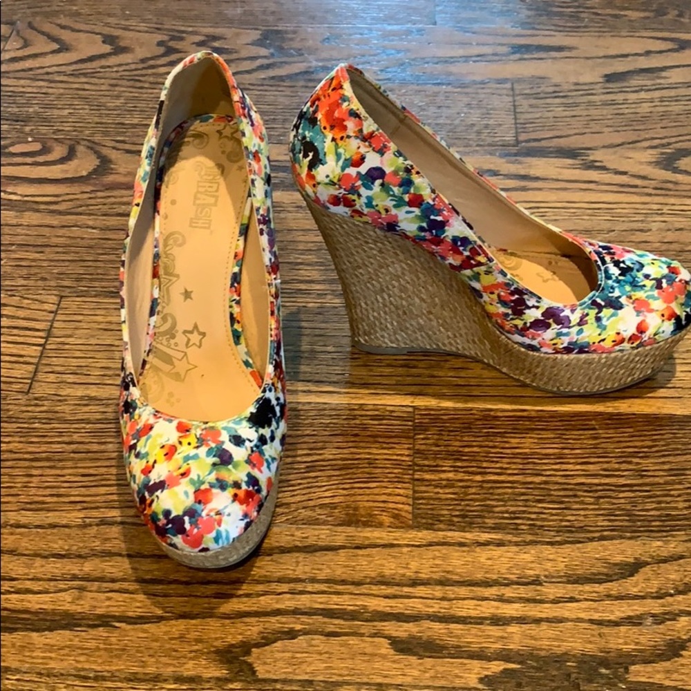 Floral espadrille wedges
